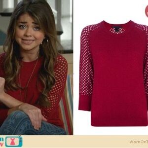 Marc by Marc Jacobs Cienaga Mesh Sweater - Small Red